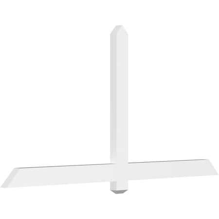 Ekena Millwork Eugene Architectural Grade PVC Gable Bracket, 72"W x 36"H x 2"D x 4"F, 12/12 Pitch GBP072X36X0204EUG00